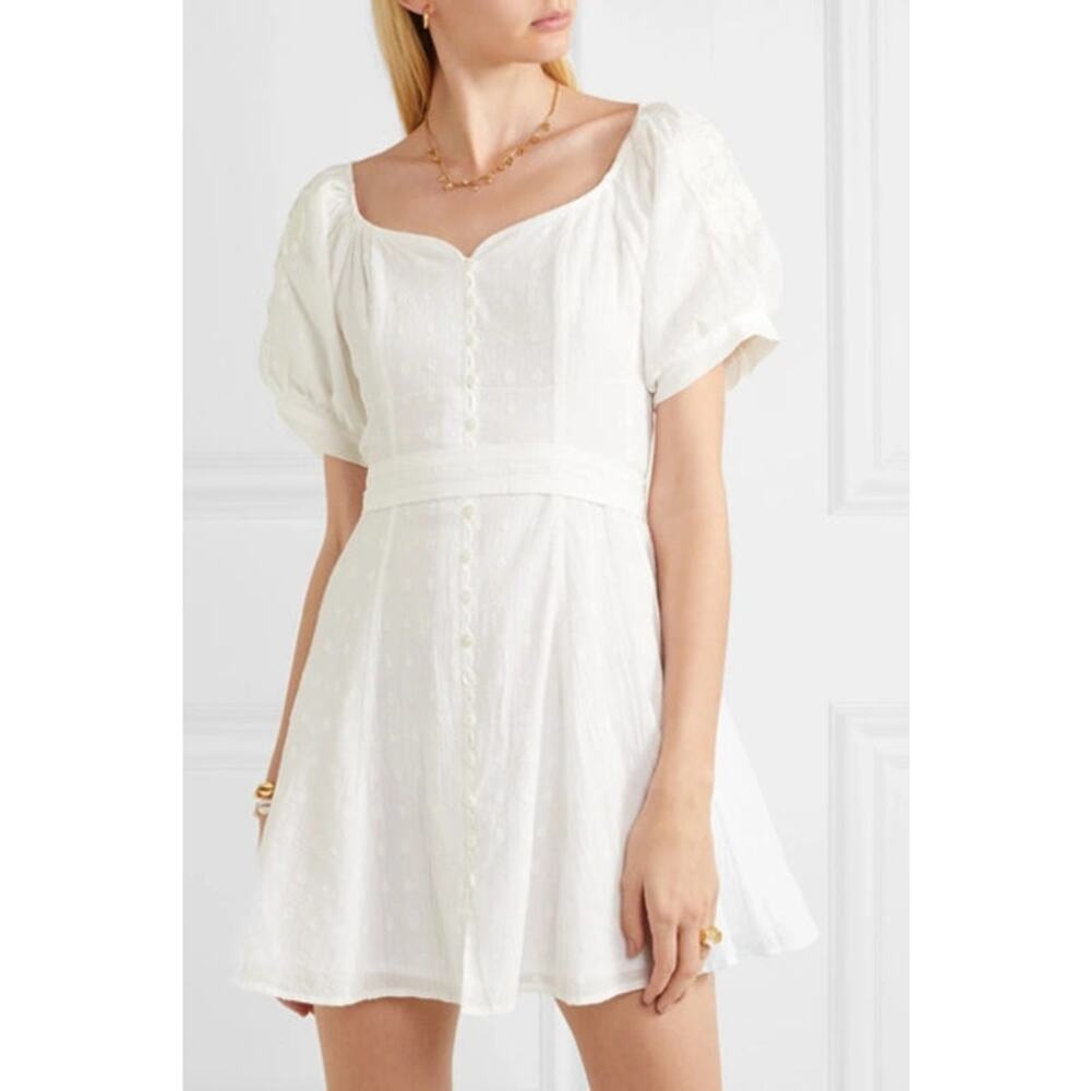 INNIKA CHOO Floral Embroidered Puff Sleeve White Dress SIZE SMALL - Picture 12 of 13